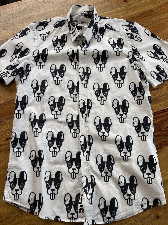 Mumy Room Dog Print Button Down Shirt - Size Small - Picture 2 of 3